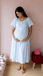 Thresh — Rayon Stripe Button-Down Recovery DressALL US WOMENmaternity and feeding