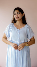 Thresh — Rayon Stripe Button-Down Recovery DressALL US WOMENmaternity and feeding
