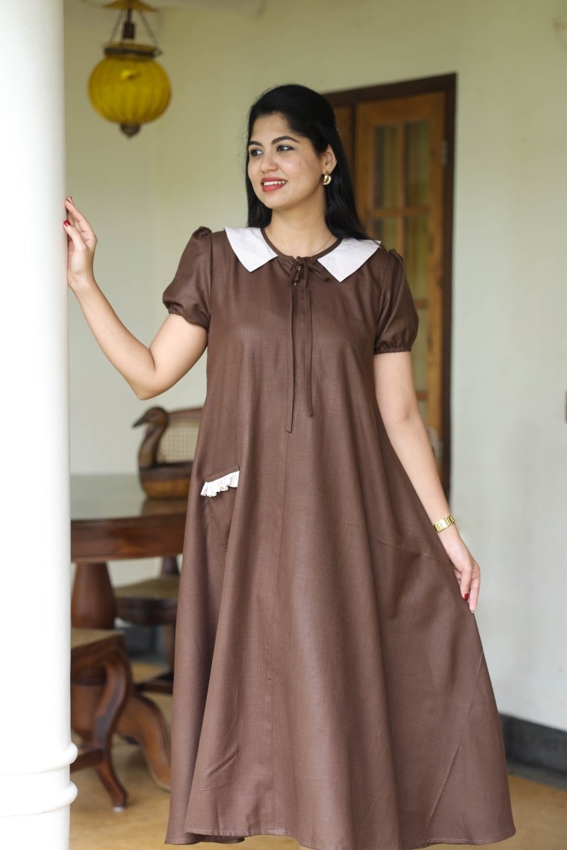 Tiramisu | Cotton Maternity & Feeding zip Dress | Hearth CollectionALL US WOMENmaternity and feeding