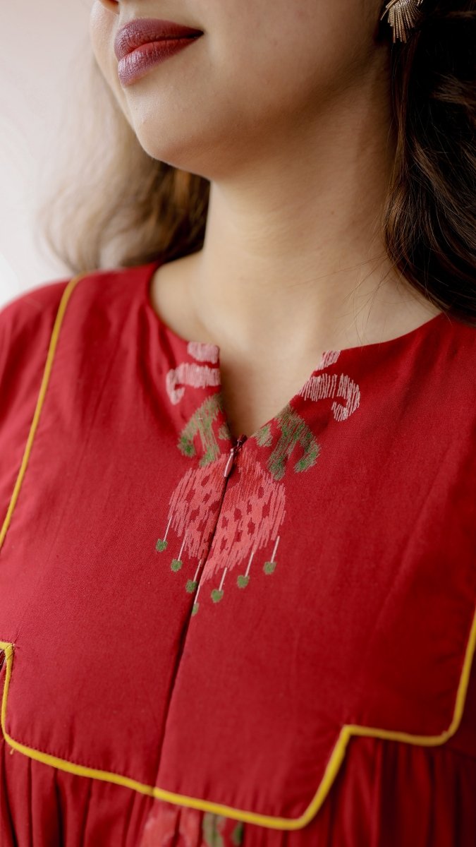 Todi — Cotton Ikat-Print Ethnic Daily Wear DressALL US WOMENmaternity and feeding