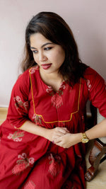 Todi — Cotton Ikat-Print Ethnic Daily Wear DressALL US WOMENmaternity and feeding