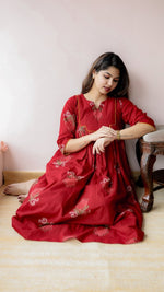 Todi — Cotton Ikat-Print Ethnic Daily Wear DressALL US WOMENmaternity and feeding