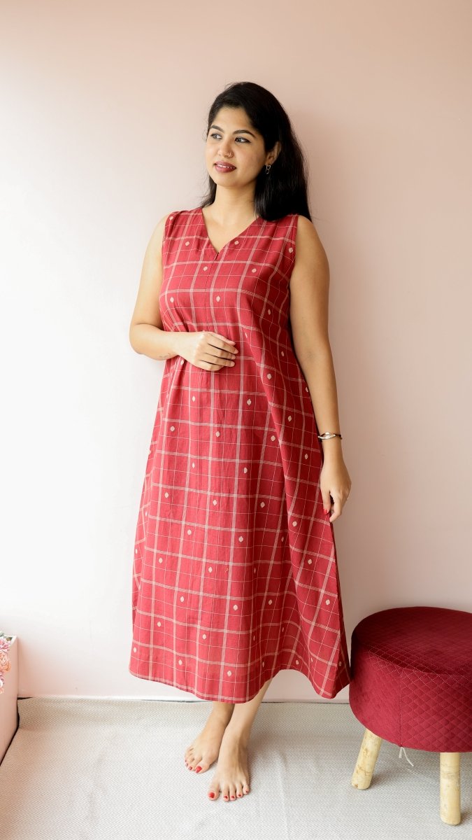 Tungaa |South Cotton Maternity&Feeding DressALL US WOMENmaternity and feeding