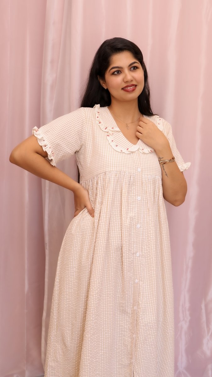 Unfolding | Button-Down Maternity & Nursing DressALL US WOMENmaternity and feeding
