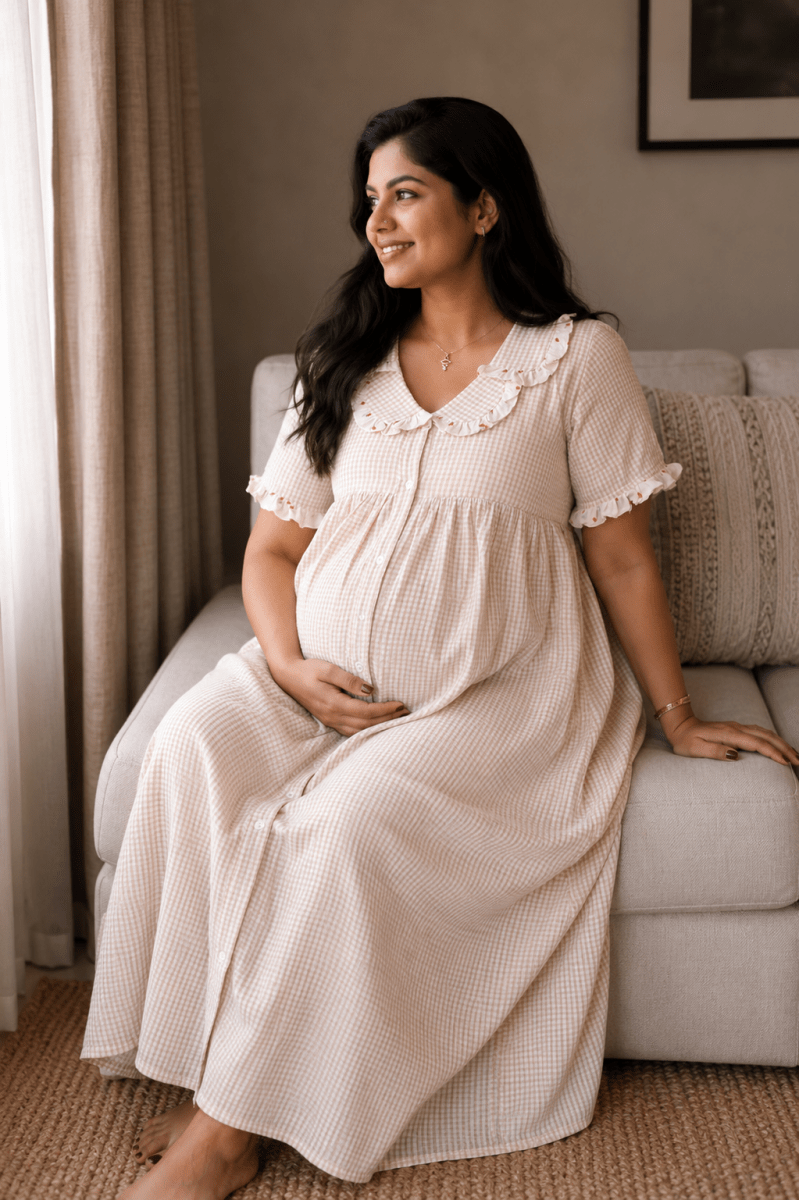 Unfolding | Button-Down Maternity & Nursing DressALL US WOMENmaternity and feeding