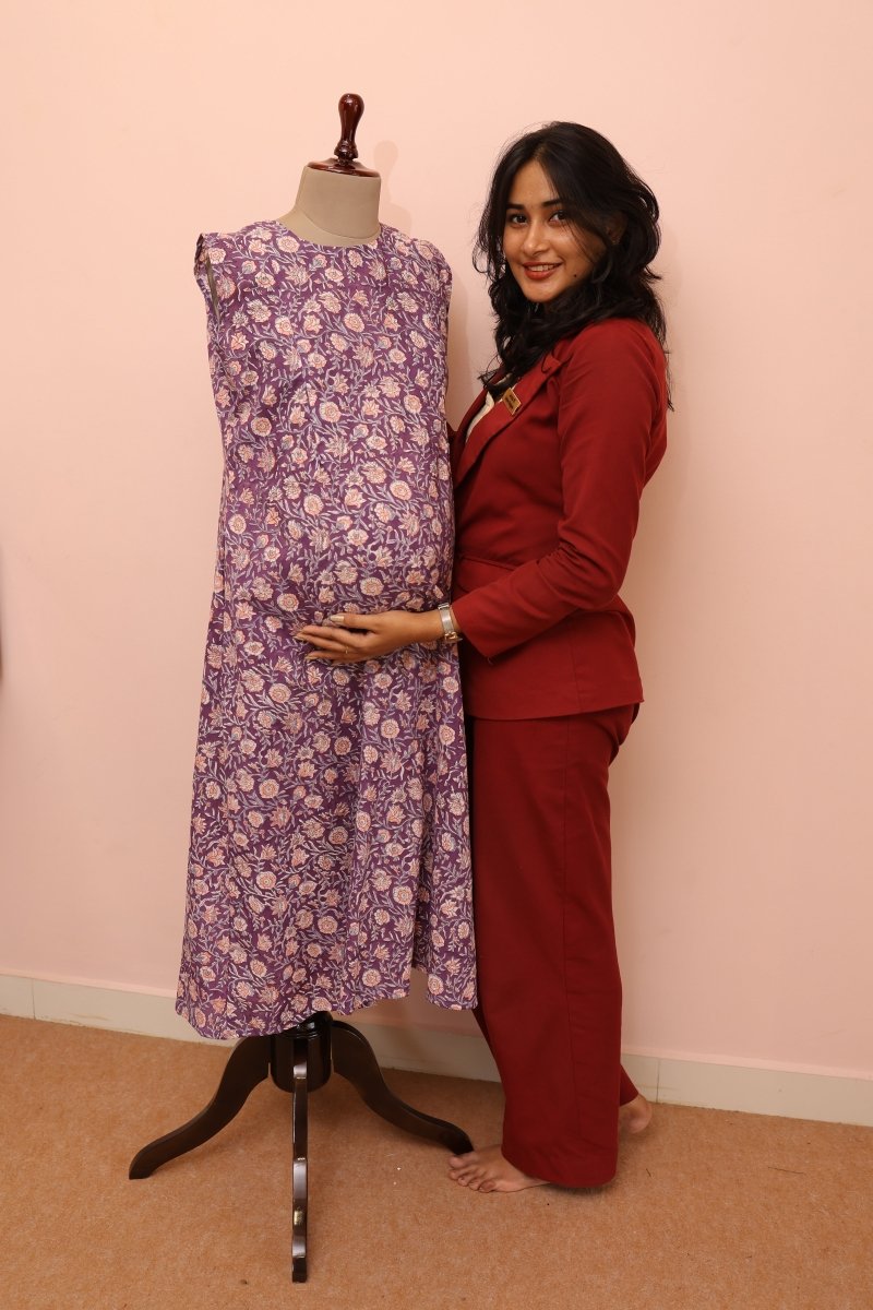 Velvet Hush – Cocoon Edit | Sleeveless Nursing - Friendly Maternity DressALL US WOMENmaternity and feeding