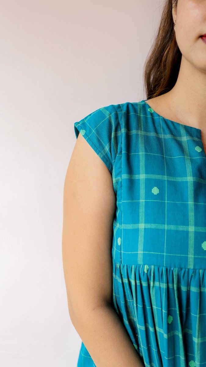 Vipasha — Powerloom Check Weave maternity & Nursing DressALL US WOMENmaternity and feeding