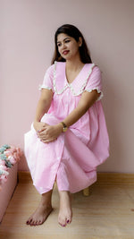 Wane — Cotton Stripe Button-Down Recovery DressALL US WOMENmaternity and feeding