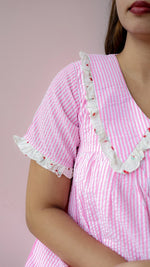 Wane — Cotton Stripe Button-Down Recovery DressALL US WOMENmaternity and feeding