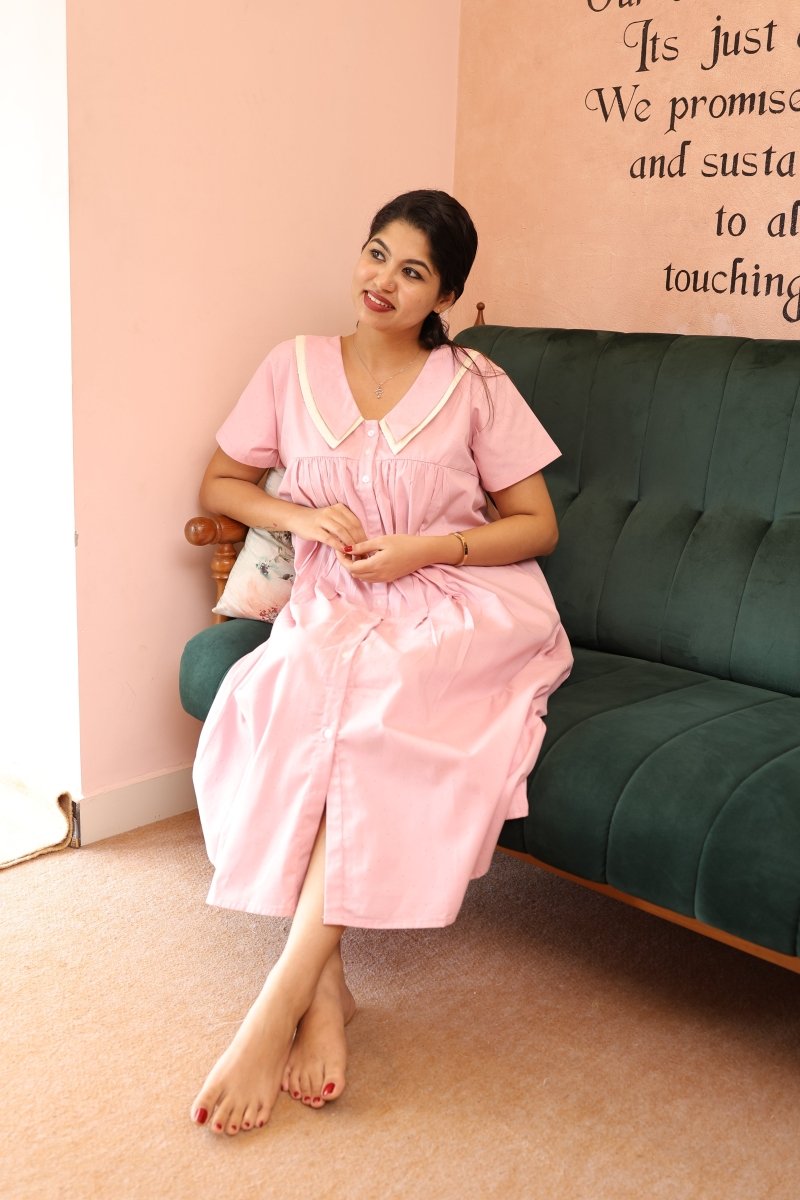 Warm Loom – Cocoon Edit | Cotton Maternity & Nursing - Friendly Button - Down DressALL US WOMENmaternity and feeding