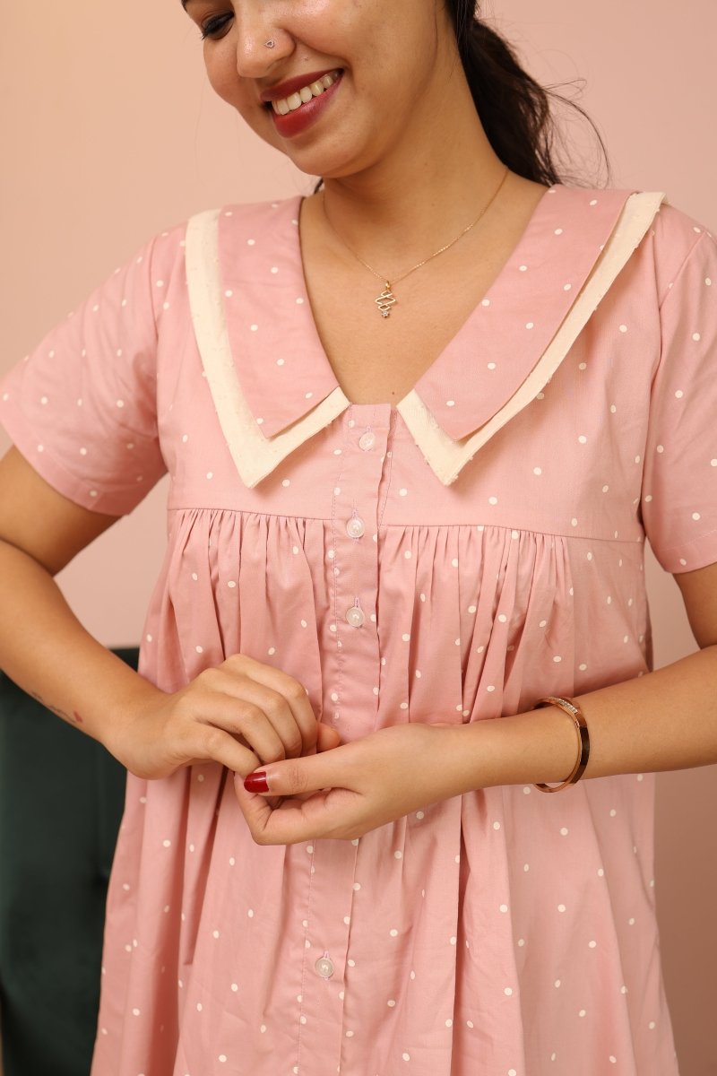 Warm Loom – Cocoon Edit | Cotton Maternity & Nursing - Friendly Button - Down DressALL US WOMENmaternity and feeding