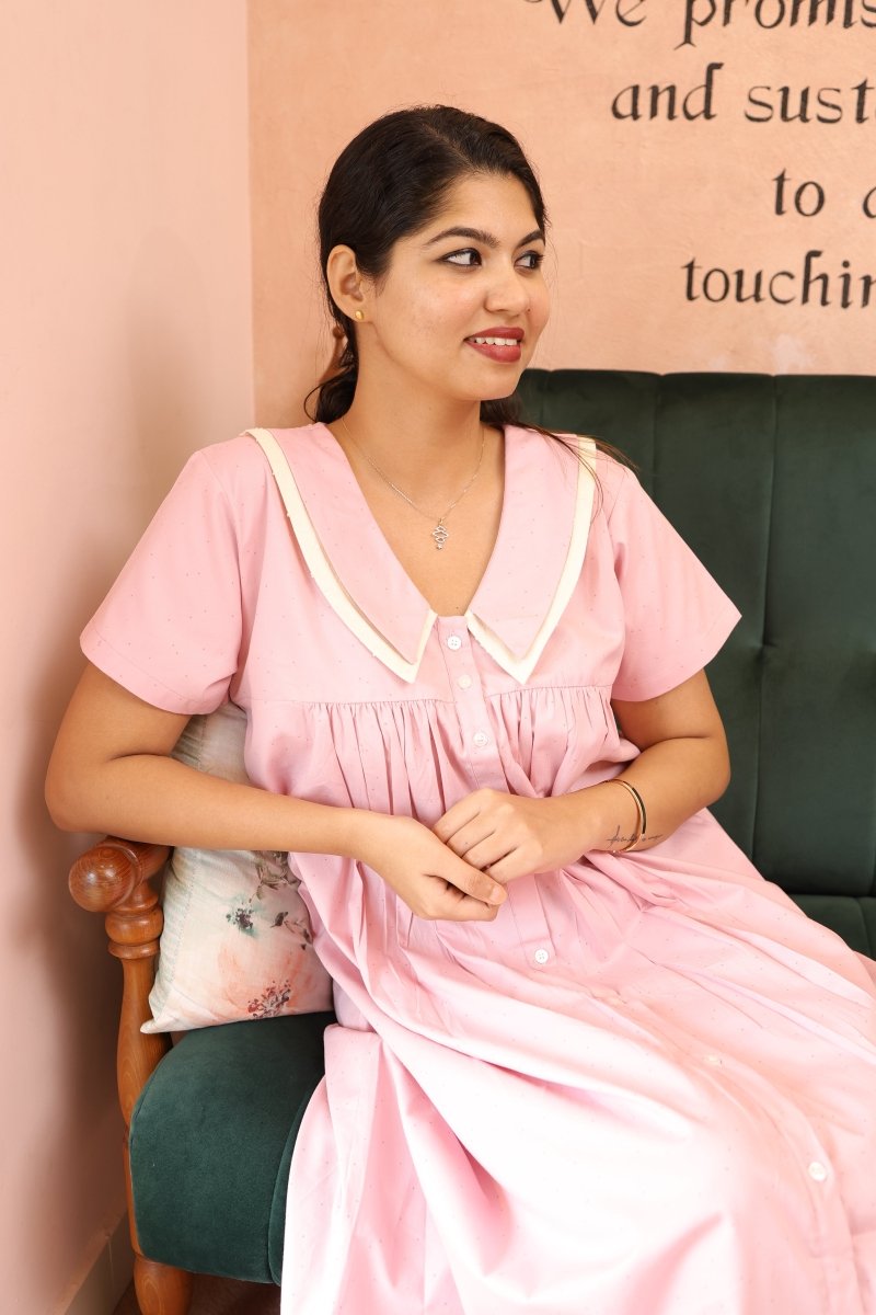 Warm Loom – Cocoon Edit | Cotton Maternity & Nursing - Friendly Button - Down DressALL US WOMENmaternity and feeding