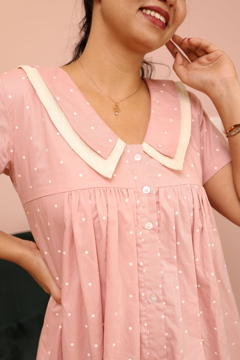 Warm Loom – Cocoon Edit | Cotton Maternity & Nursing - Friendly Button - Down DressALL US WOMENmaternity and feeding