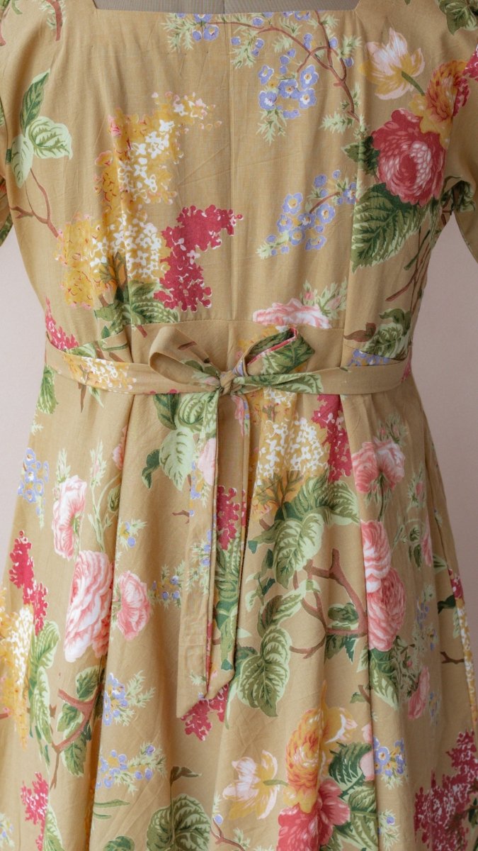 Yaaman |Mustard Floral Print Cotton Maternity DressALL US WOMENmaternity and feeding