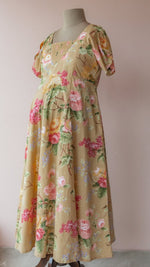 Yaaman |Mustard Floral Print Cotton Maternity DressALL US WOMENmaternity and feeding