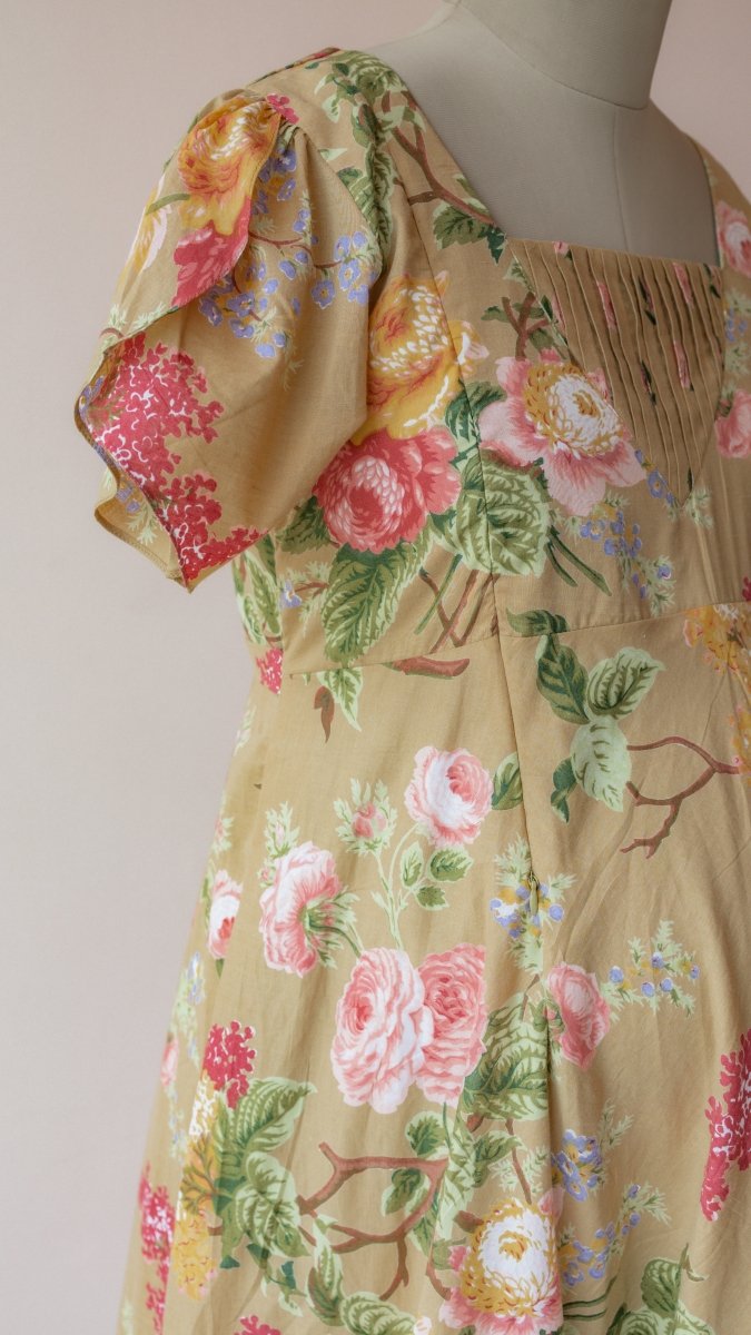 Yaaman |Mustard Floral Print Cotton Maternity DressALL US WOMENmaternity and feeding