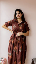 Yamuna — Cotton Ikat-Print maternity and feeding DressALL US WOMENmaternity and feeding