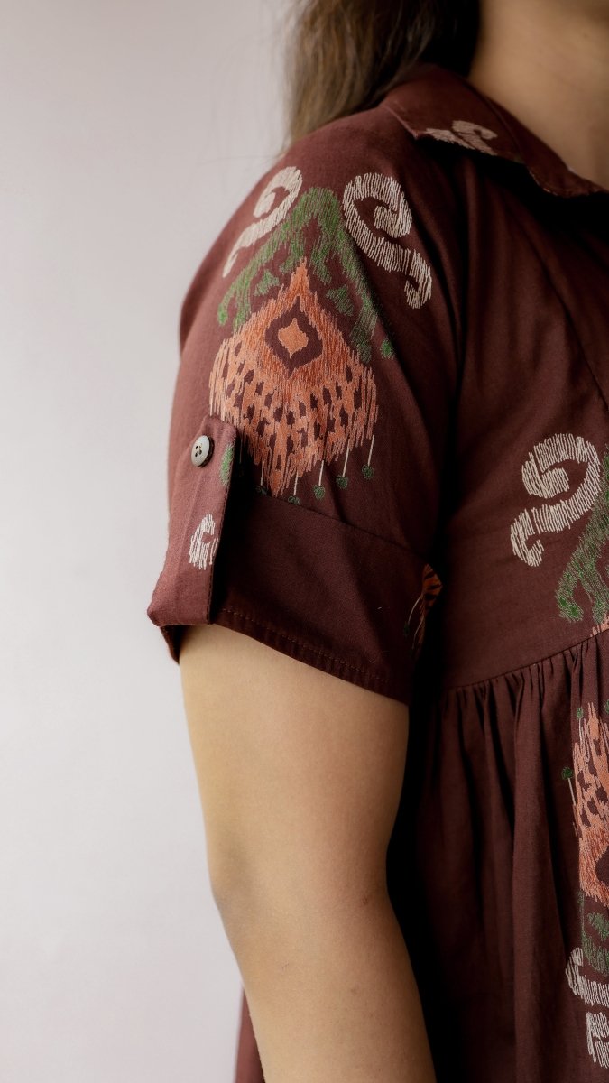 Yamuna — Cotton Ikat-Print maternity and feeding DressALL US WOMENmaternity and feeding