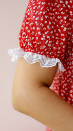 Yarrow — Red Floral Twin-Zip Maternity DressALL US WOMENmaternity and feeding