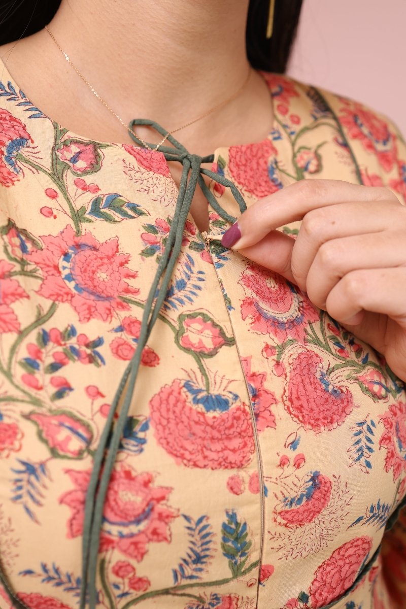 Ziya Handblock Cotton Feeding - Friendly Maternity |Noor All us womenALL US WOMENmaternity and feeding