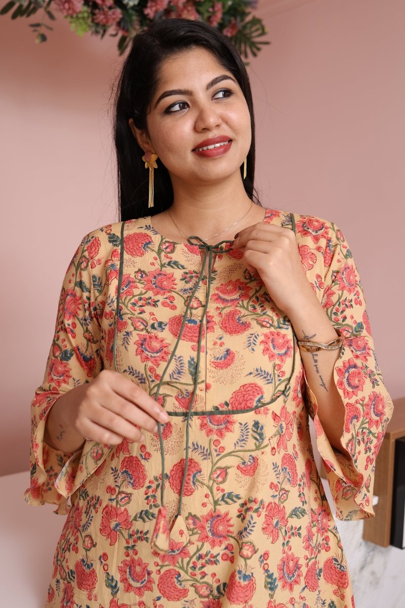 Ziya Handblock Cotton Feeding - Friendly Maternity |Noor All us womenALL US WOMENmaternity and feeding