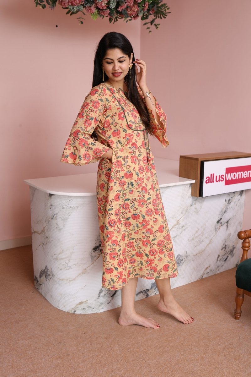 Ziya Handblock Cotton Feeding - Friendly Maternity |Noor All us womenALL US WOMENmaternity and feeding