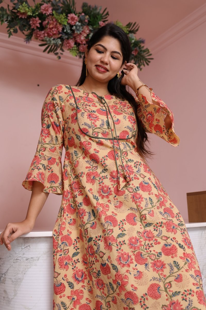 Ziya Handblock Cotton Feeding - Friendly Maternity |Noor All us womenALL US WOMENmaternity and feeding