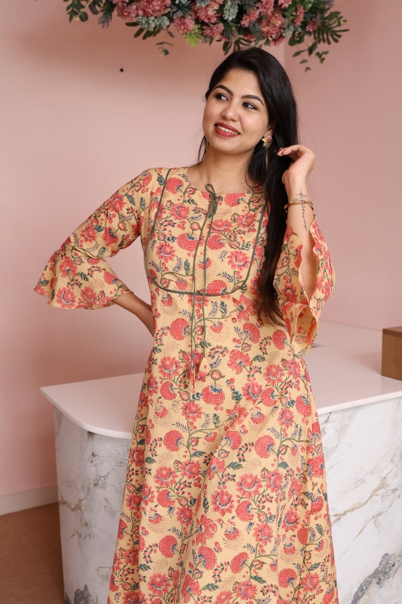 Ziya Handblock Cotton Feeding - Friendly Maternity |Noor All us womenALL US WOMENmaternity and feeding